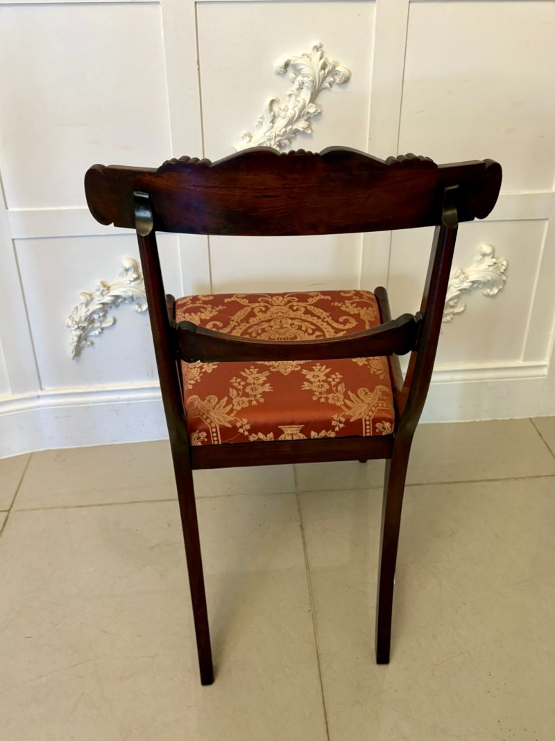 Antique Set of Six Quality Regency Carved Rosewood Dining Chairs